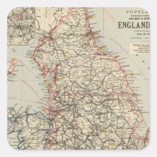 Adesivo Quadrado Estrada de ferro, Inglaterra estatística, Wales