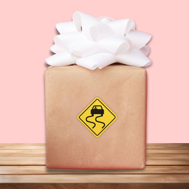 Adesivo Quadrado Estrada Slippery quando úmida (Criador carregado)