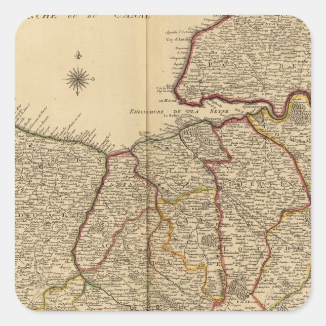 Adesivo Quadrado Estradas romanas e florestas (Frente)