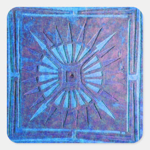 Adesivo Quadrado ESTRELA DA MANHÃ, azul, roxa