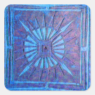 Adesivo Quadrado ESTRELA DA MANHÃ, azul, roxo