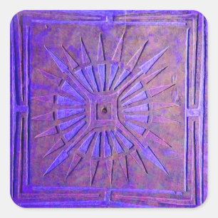 Adesivo Quadrado ESTRELA DA MANHÃ, azul, roxo