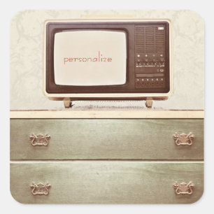 Adesivo Quadrado Estrela da tevê do vintage