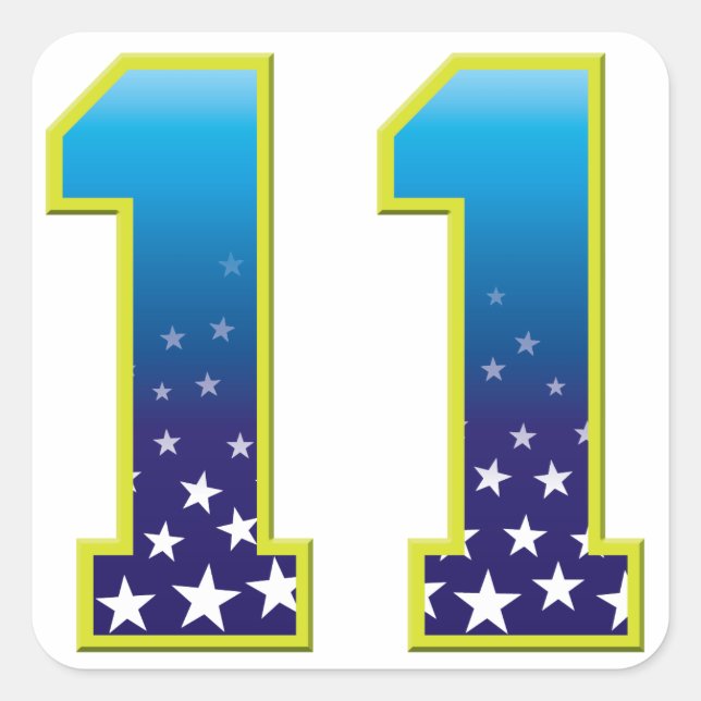 Adesivo Quadrado Estrela de 11 anos (Frente)