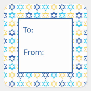 Adesivo Quadrado Estrela de Davi do Hanukkah
