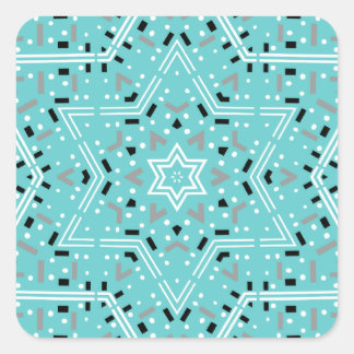 Adesivo Quadrado Estrela de David Hanukkah Stickers