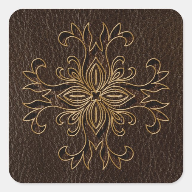 Adesivo Quadrado Estrela de Leather-Look Dark (Frente)