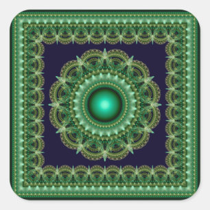 Adesivo Quadrado Estrela de ornamentado radiante