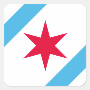 Adesivo Quadrado Estrela de Seis Pontas de Chicago
