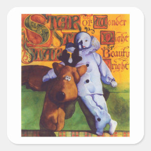 Adesivo Quadrado ESTRELA DE Vinhetas Pequenas Quadradas MARAVILHOSA