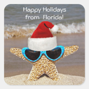 Adesivo Quadrado Estrela do mar do Natal