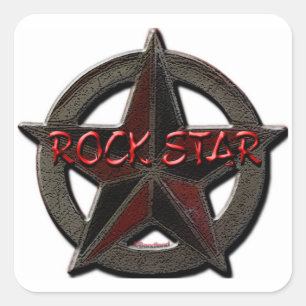 Adesivo Quadrado Estrela do rock