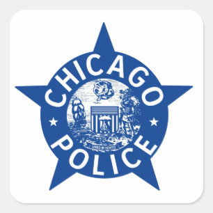 Adesivo Quadrado ESTRELA do VINTAGE da polícia de Chicago