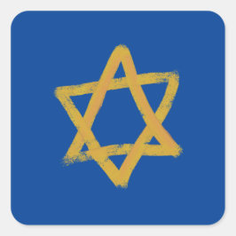 Adesivo Quadrado Estrela Dourada de David Stickers