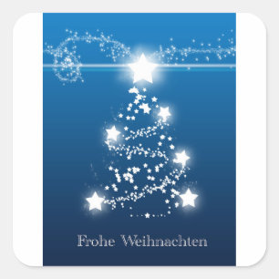 Adesivo Quadrado Estrela Frohe Weihnachten da árvore de Natal