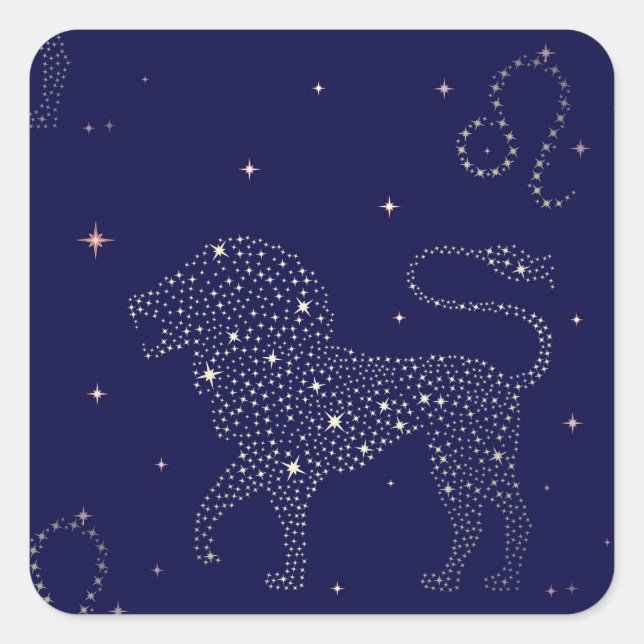 Adesivo Quadrado estrela leo (Frente)