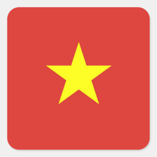 Adesivo Quadrado Estrela vietnamita com bandeira do Vietname