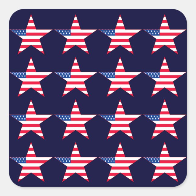 Adesivo Quadrado Estrelas de Sinalizador Americanas (Frente)