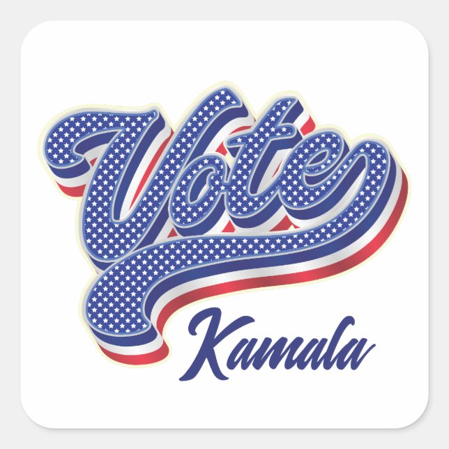 Adesivo Quadrado Estrelas de Voto e Stripes - Eleições (Frente)