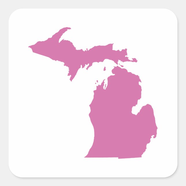 Adesivo Quadrado Estrutura do Estado de Michigan (Frente)