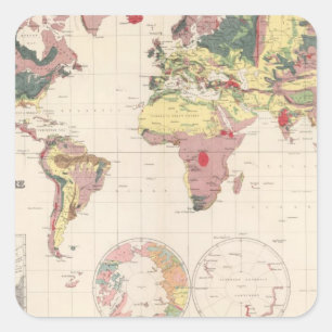 Adesivo Quadrado Estrutura Geological do globo