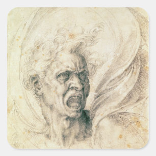 Adesivo Quadrado Estudo de um homem gritando