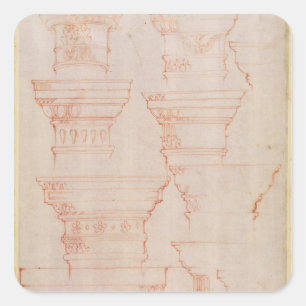 Adesivo Quadrado Estudo de W.18v de capitais de coluna