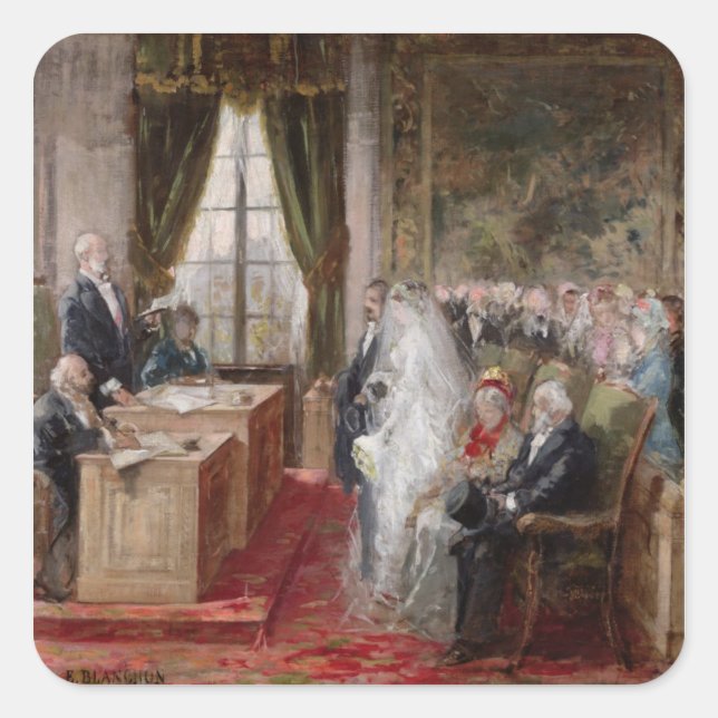 Adesivo Quadrado Estudo para o Casamento Civil (Frente)