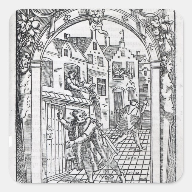 Adesivo Quadrado Esvaziando os Potes da Câmara (Frente)