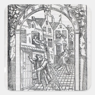 Adesivo Quadrado Esvaziando os Potes da Câmara