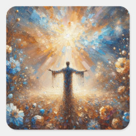 Adesivo Quadrado Eterno Salvo - Coleção de Artes da Série Jesus