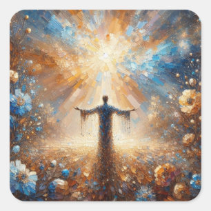 Adesivo Quadrado Eterno Salvo - Coleção de Artes da Série Jesus