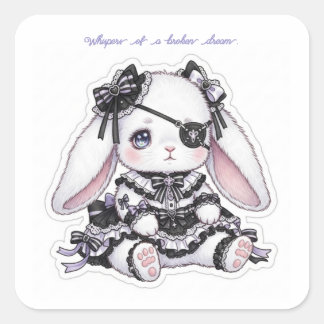 Adesivo Quadrado Ethereal Gothic Rabbit - Sadness & Beauty Kawaii 