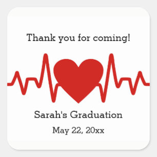 Adesivo Quadrado Etiqueta/batimento cardíaco do favor de festa de