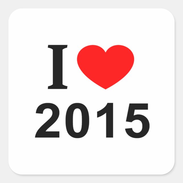Adesivo Quadrado Eu ❤️ 2015 Eu AMO 2015 Eu AMO 2015 (Frente)