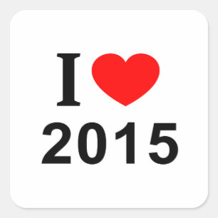 Adesivo Quadrado Eu ❤️ 2015 Eu AMO 2015 Eu AMO 2015