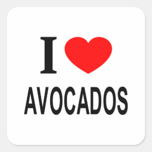 ADESIVO QUADRADO EU ❤️ ABACATES EU AMO ABACATES EU ADORO ABACATES