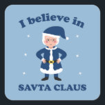 Adesivo Quadrado Eu acredito em Savta Claus - Cute Chanukah<br><div class="desc">Acredito em Savta Claus - Bonita Vinheta Chanukah. Não importa se você chama Chanukkah, Hanukkah, Chanukah ou Hanukah, este adesivo faz o presente perfeito para uma criança que chama sua avó Savta em vez de vovó. (Savta significa avó ou avó em hebraico). Este bonitinho diz "Eu acredito em Savta Claus",...</div>