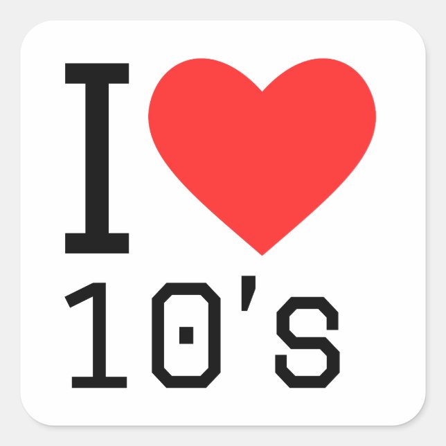 Adesivo Quadrado Eu adoro 10 (Frente)
