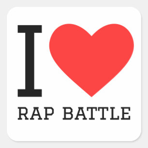 Adesivo Quadrado Eu adoro a batalha rap
