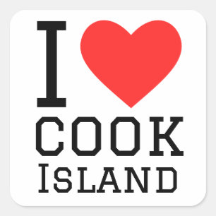 Adesivo Quadrado Eu adoro a ilha cozinheira