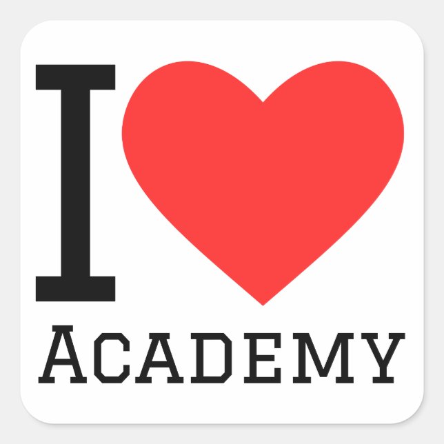 Adesivo Quadrado Eu adoro academia (Frente)