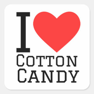 Adesivo Quadrado Eu adoro algodão doce