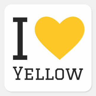 Adesivo Quadrado Eu adoro amarelo