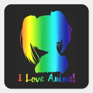 Adesivo Quadrado eu adoro anime manga cosplay