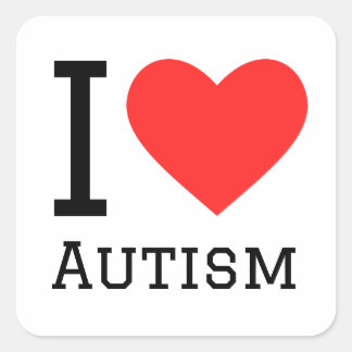 Adesivo Quadrado Eu adoro autismo