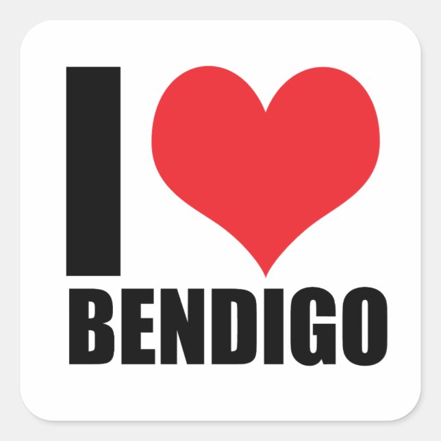 Adesivo Quadrado Eu adoro Bendigo (Frente)
