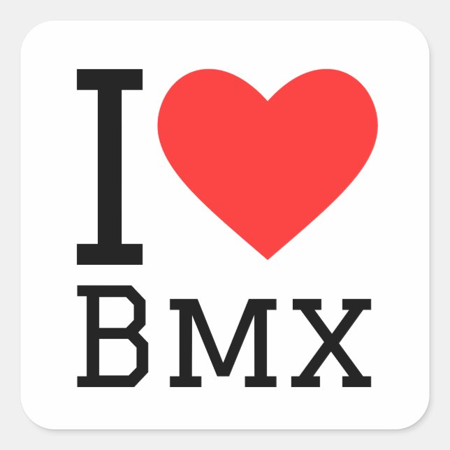 Adesivo Quadrado Eu adoro bmx (Frente)