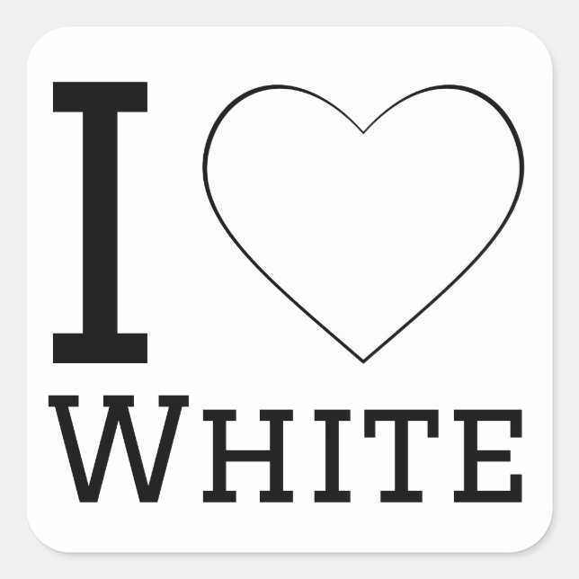Adesivo Quadrado Eu adoro branco (Frente)
