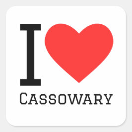Adesivo Quadrado Eu adoro casuar